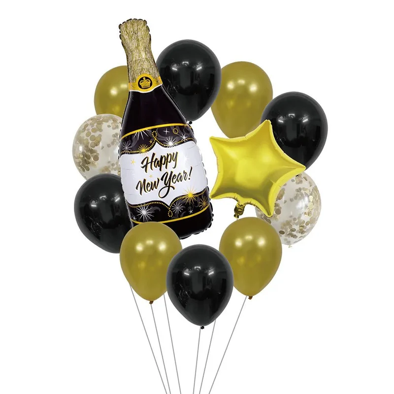 „Happy New Year“-Ballonset, 13-teilig