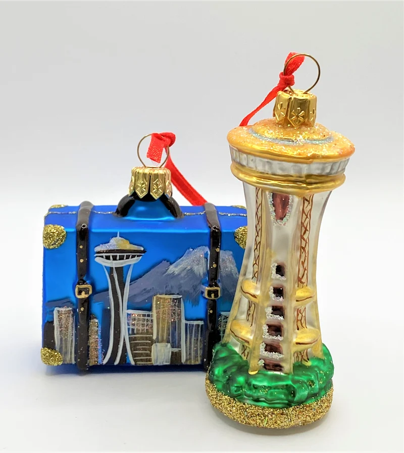 Seattle mit Space Needle, Set mit Reisekoffer