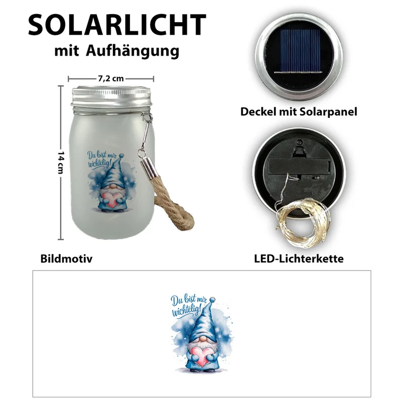 Du bist mir wichtelig! Wichtel Solarlicht