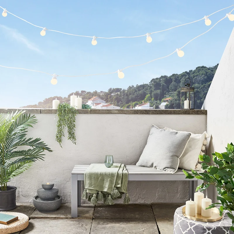 Pro Connect 90m 180er Party Lichterkette warmweiß koppelbar weißes Kabel