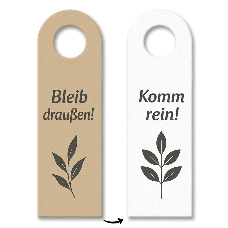 Modernes Blattdesign Bleib draußen! Komm rein! Türhänger