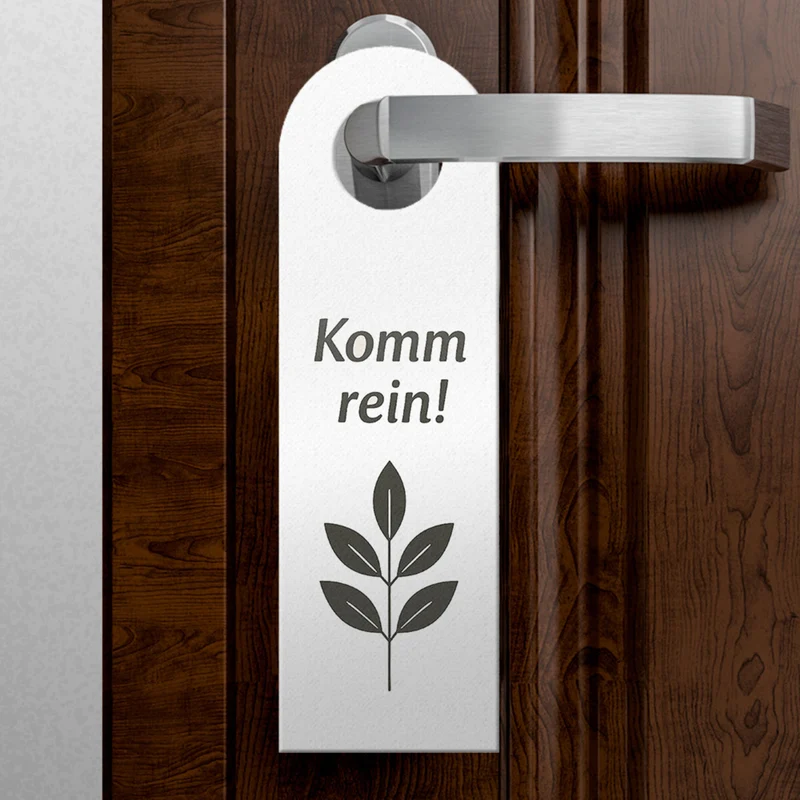 Modernes Blattdesign Bleib draußen! Komm rein! Türhänger
