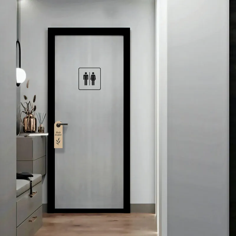 Modernes Blattdesign Bleib draußen! Komm rein! Türhänger