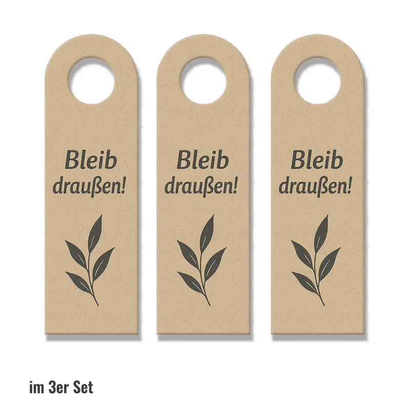 Modernes Blattdesign Bleib draußen! Komm rein! Türhänger