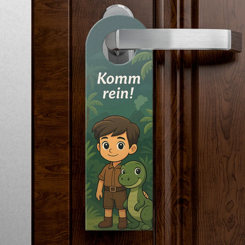 Abenteuer Entdecker Vulkan Dinosaurier Bleib draußen! Komm rein! Türhänger