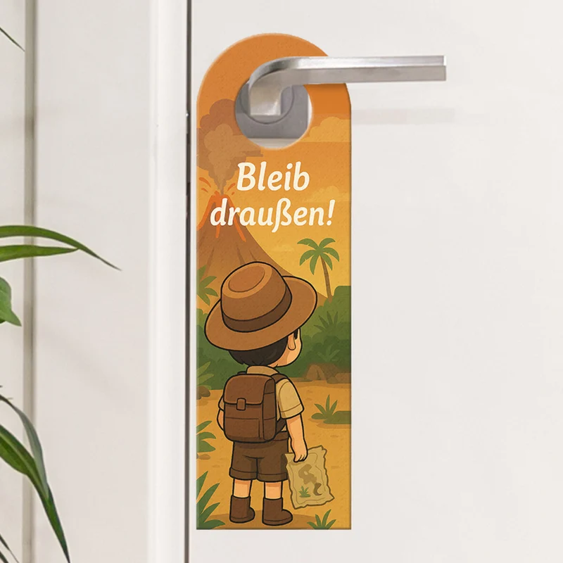 Abenteuer Entdecker Vulkan Dinosaurier Bleib draußen! Komm rein! Türhänger