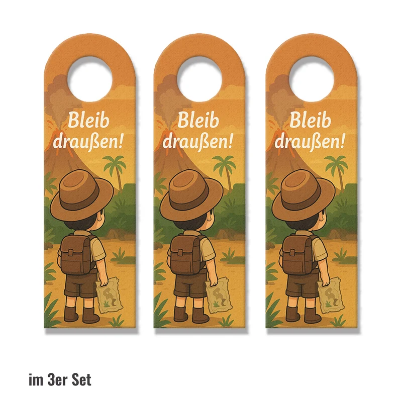 Abenteuer Entdecker Vulkan Dinosaurier Bleib draußen! Komm rein! Türhänger