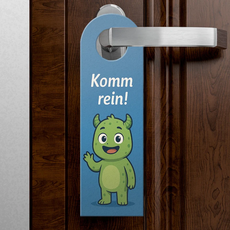 Niedliche Monster Bleib draußen! Komm rein! Türhänger Kinder