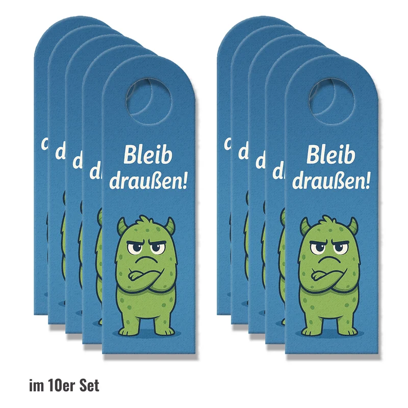 Niedliche Monster Bleib draußen! Komm rein! Türhänger Kinder