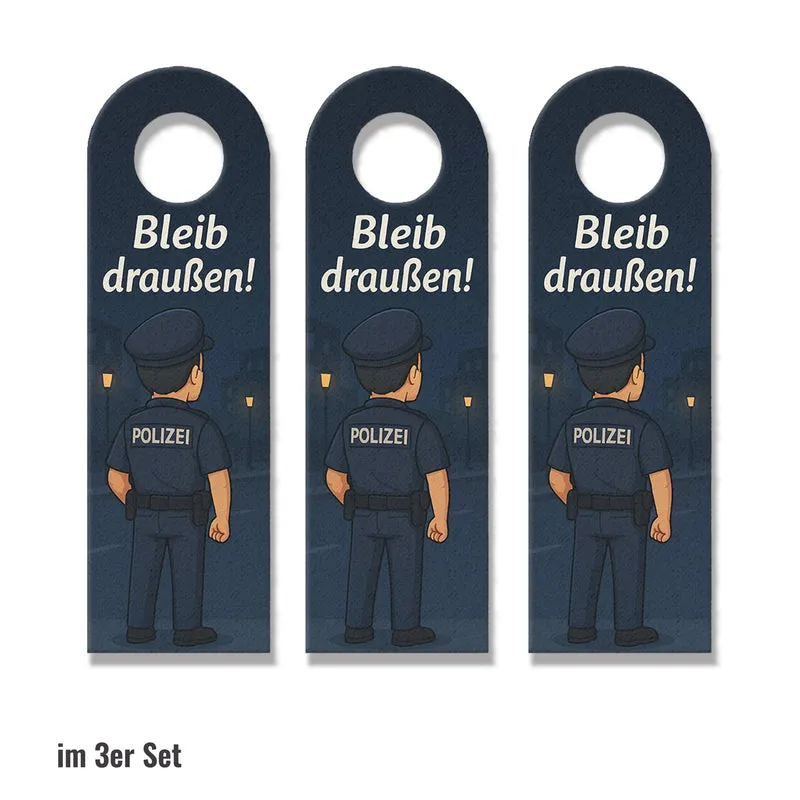 Polizisten Cartoon Bleib draußen! Komm rein! Türhänger