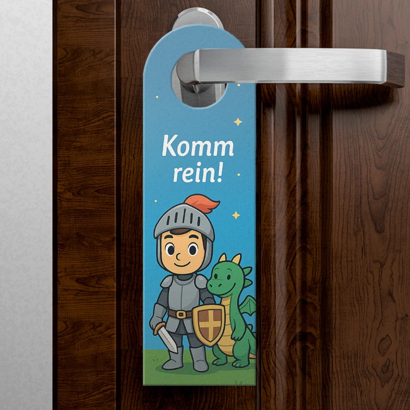 Ritter Drache Bleib draußen! Komm rein! Türhänger