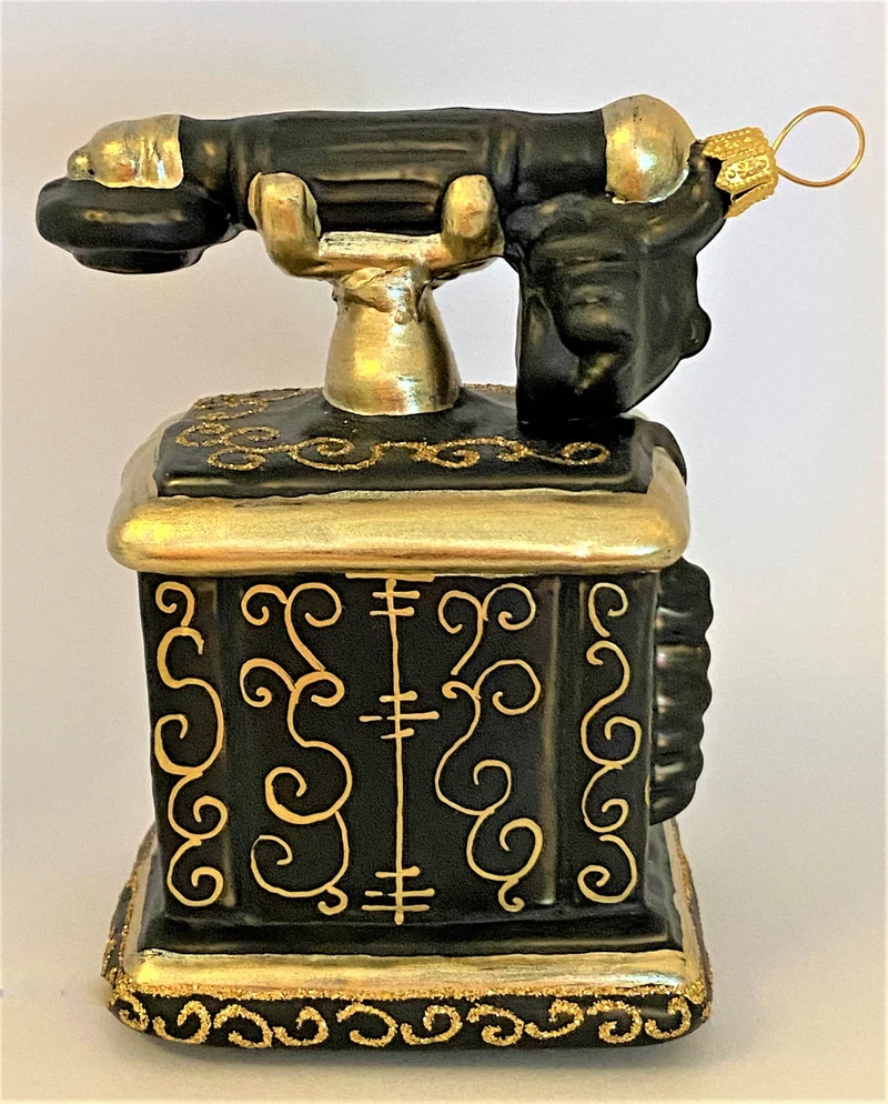Nostalgisches Telefon schwarz gold