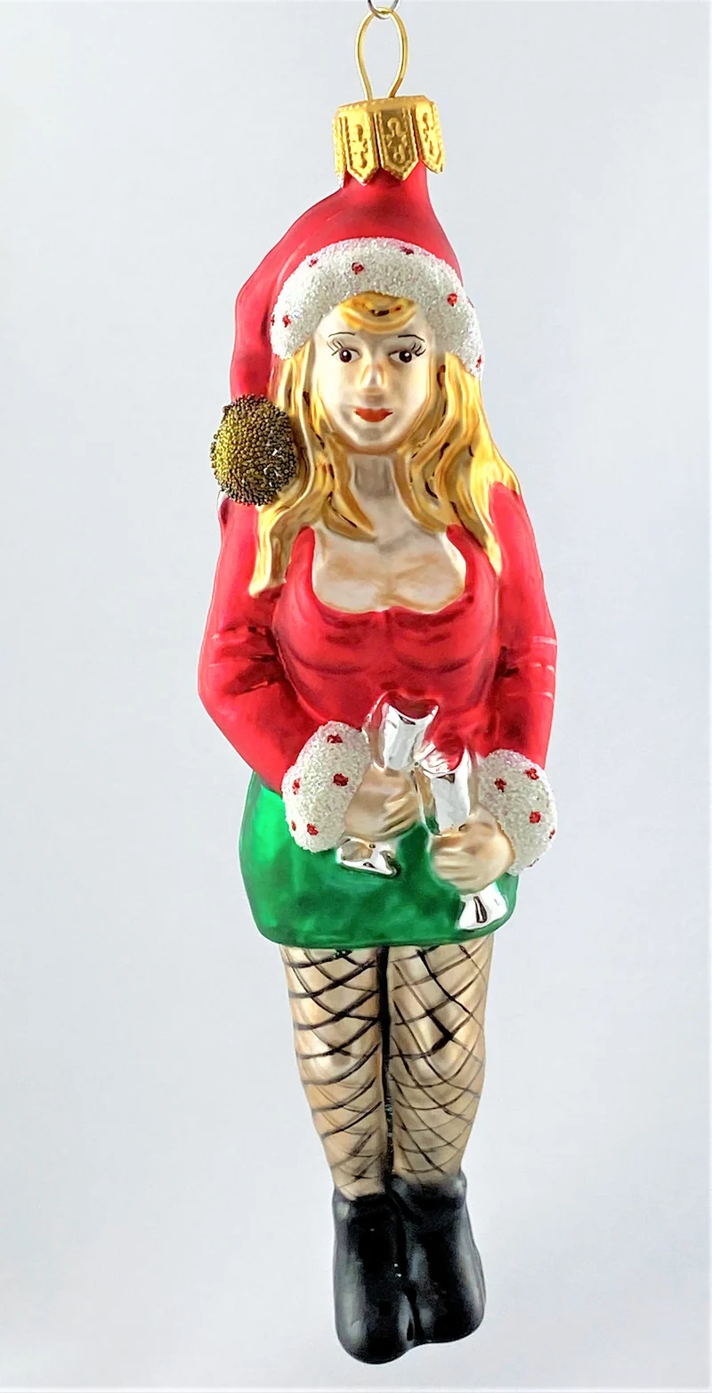 Sexy Santa Girl mit Netzstrümpfen