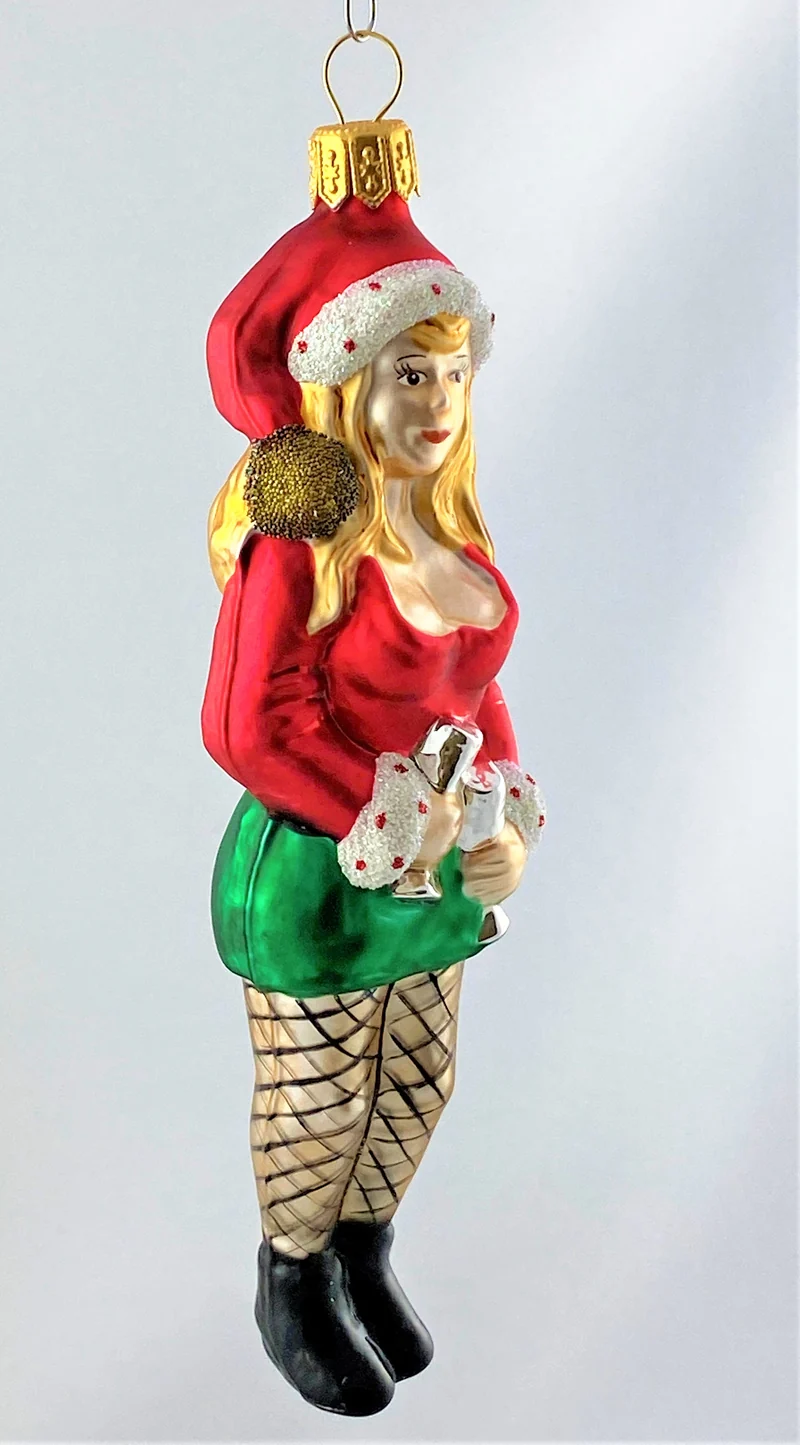 Sexy Santa Girl mit Netzstrümpfen