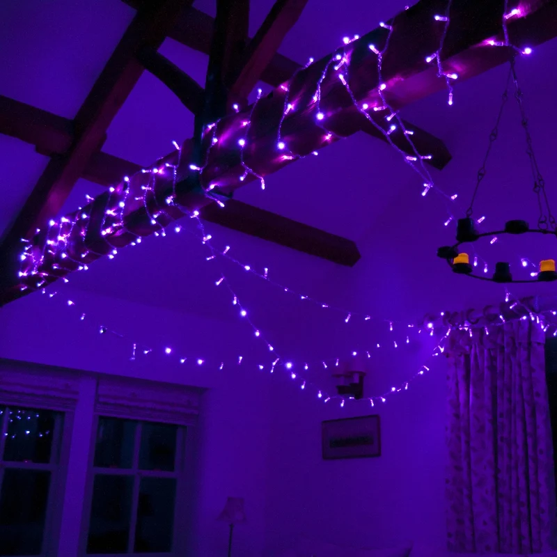 Core Connect 50m 500er LED Lichterkette lila koppelbar transparentes Kabel