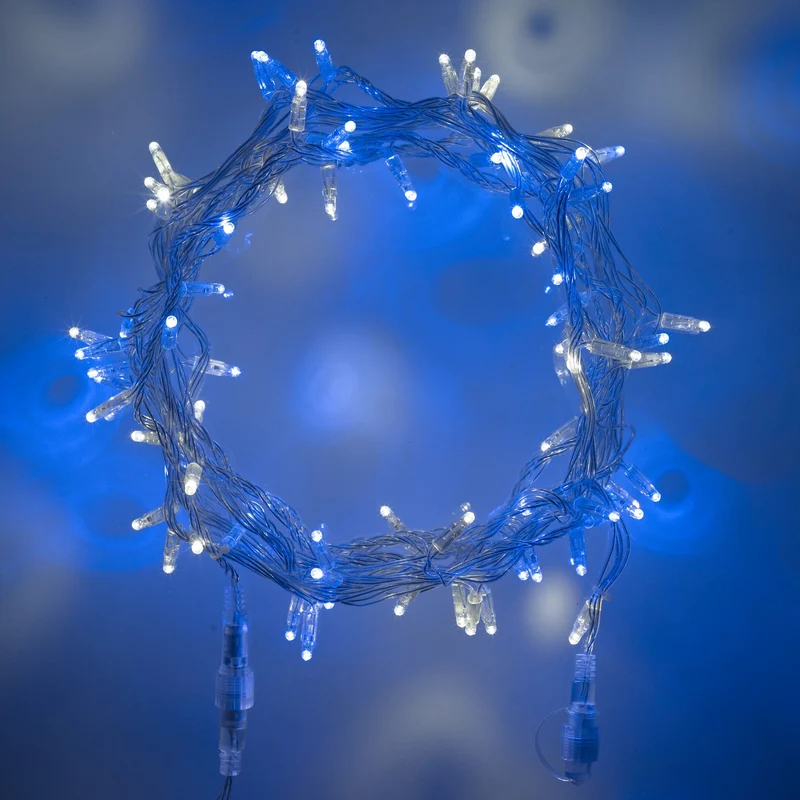 Core Connect 50m 500er LED Lichterkette blau weiß koppelbar transparentes Kabel
