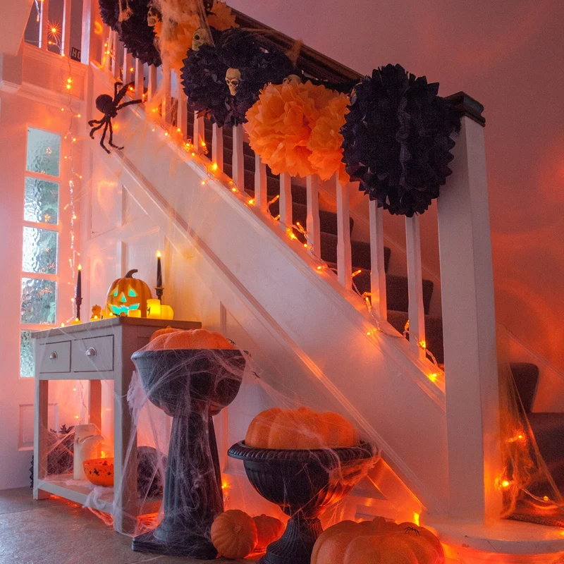 Core Connect 50m 500er LED Lichterkette orange koppelbar transparentes Kabel