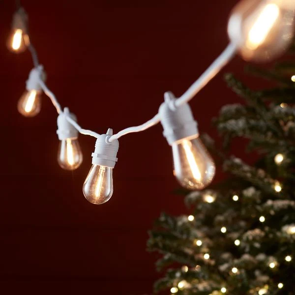 Ultimate Connect 55m 110er LED Lichterkette Glühbirnen warmweiß koppelbar weißes Kabel