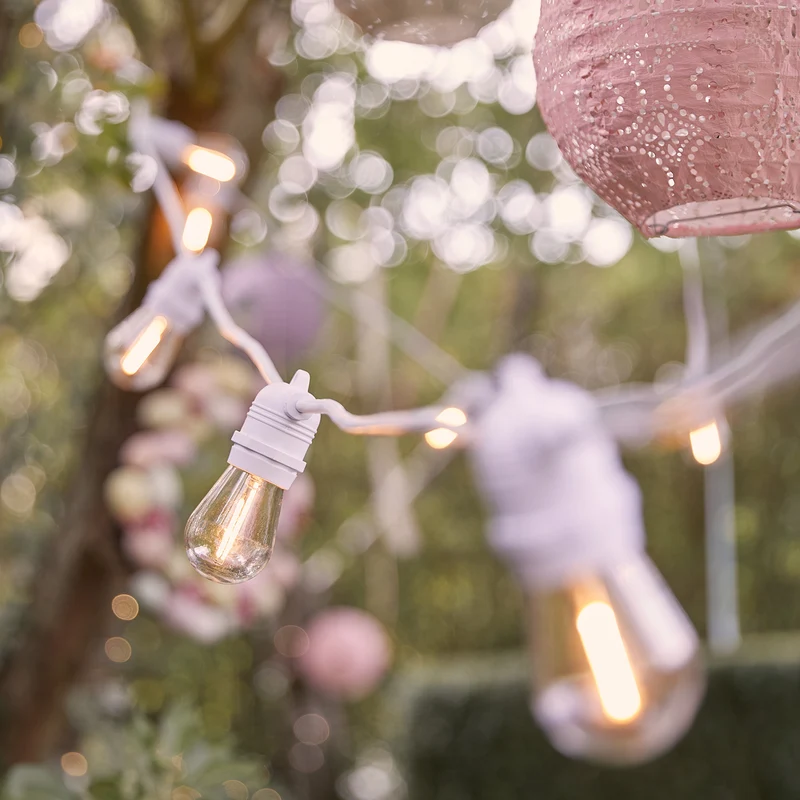 Ultimate Connect 40m 80er LED Lichterkette Glühbirnen warmweiß koppelbar weißes Kabel