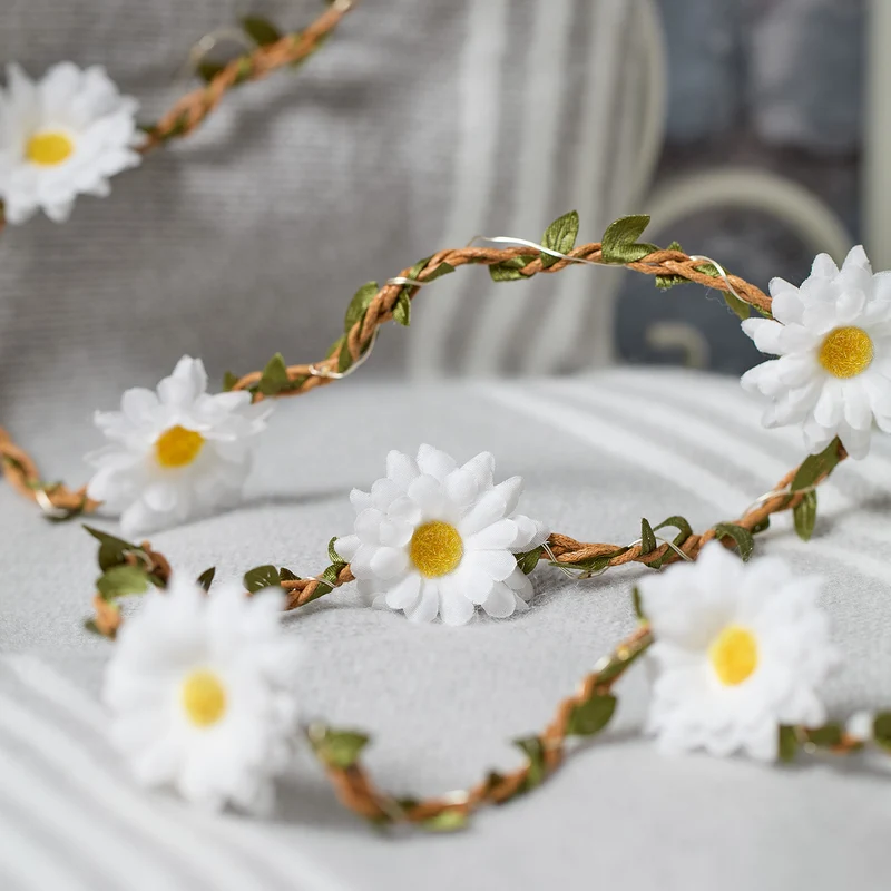 2m LED Micro Girlande Gänseblümchen