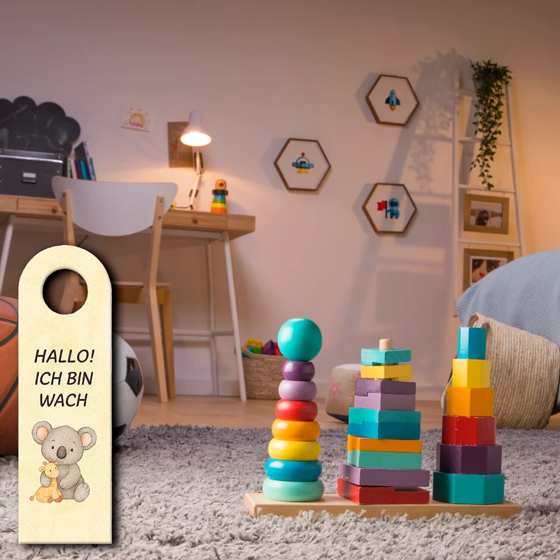 Koala Ich bin wach Bärchen träumt Türhänger fürs Kinderzimmer