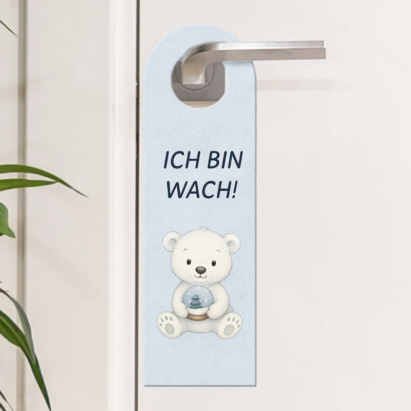 Eisbär Ich bin wach! Bitte ruhig Träumeland Türhänger fürs Kinderzimmer