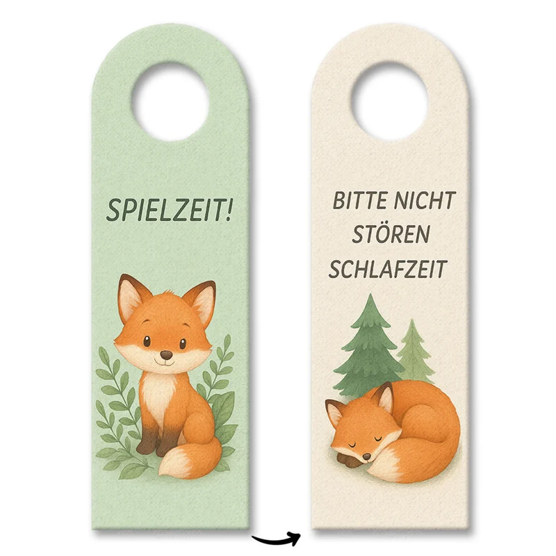 Fuchs Spielzeit bitte nicht stören Schlafzeit Türhänger fürs Kinderzimmer