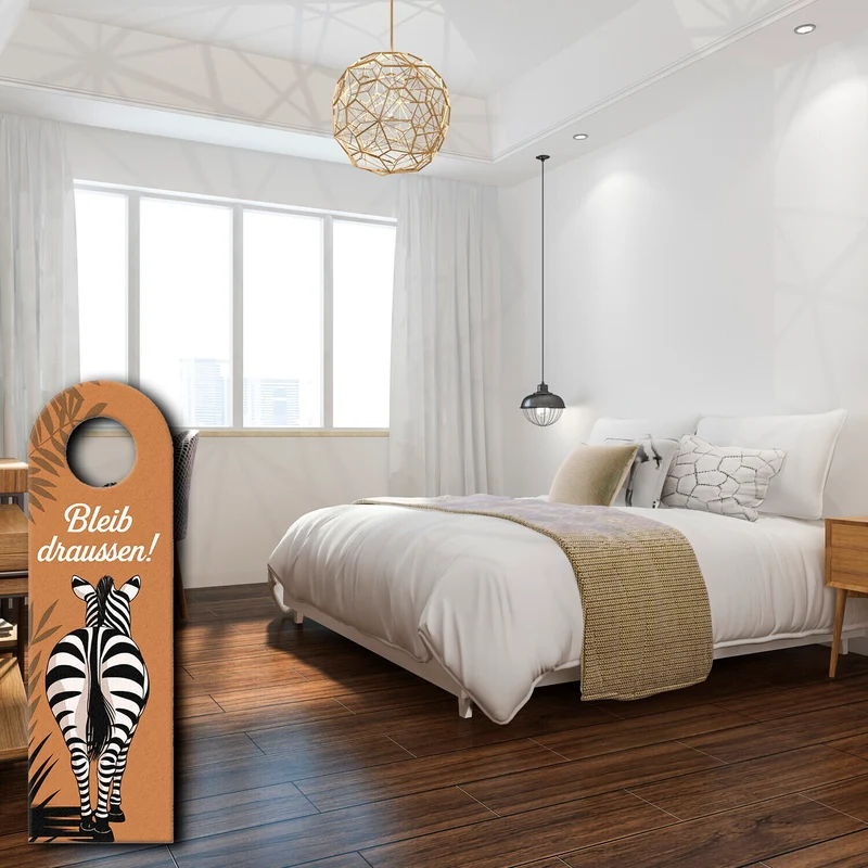 Bleib draußen! Komm rein! Zebras Türhänger