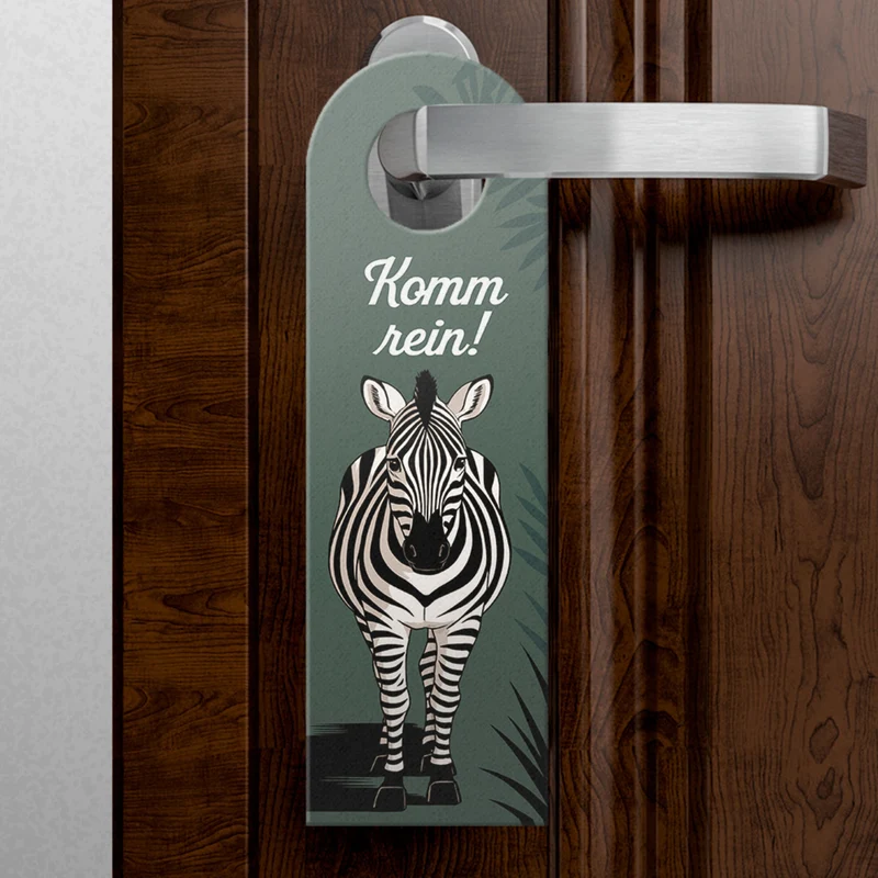 Bleib draußen! Komm rein! Zebras Türhänger