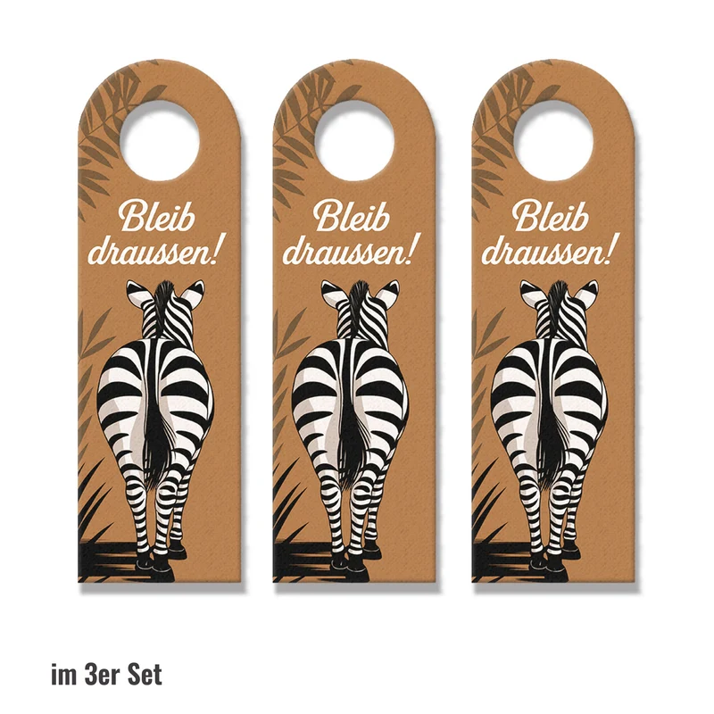 Bleib draußen! Komm rein! Zebras Türhänger
