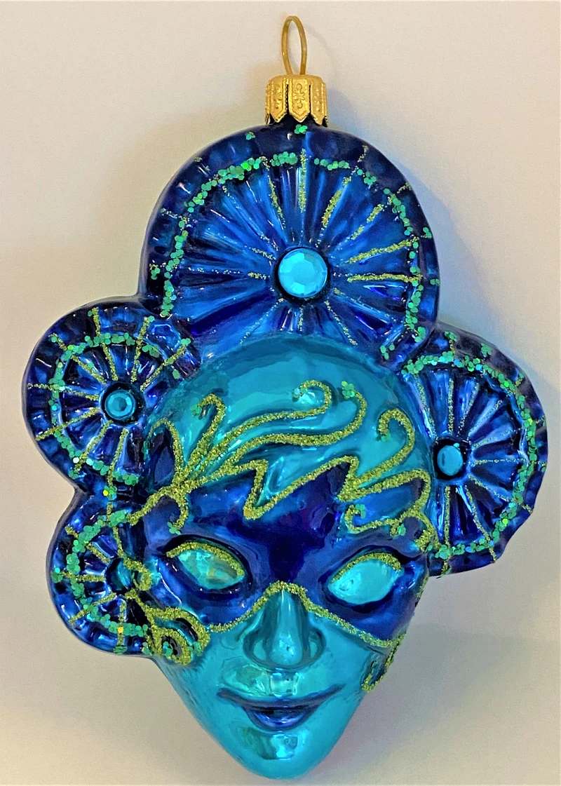 Venezianische Maske blau türkis