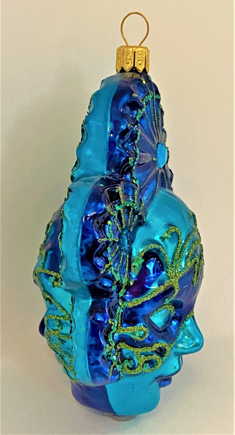 Venezianische Maske blau türkis