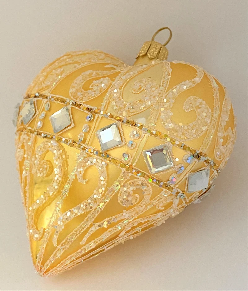 Herz Gold mit silbernen Schmucksteinen