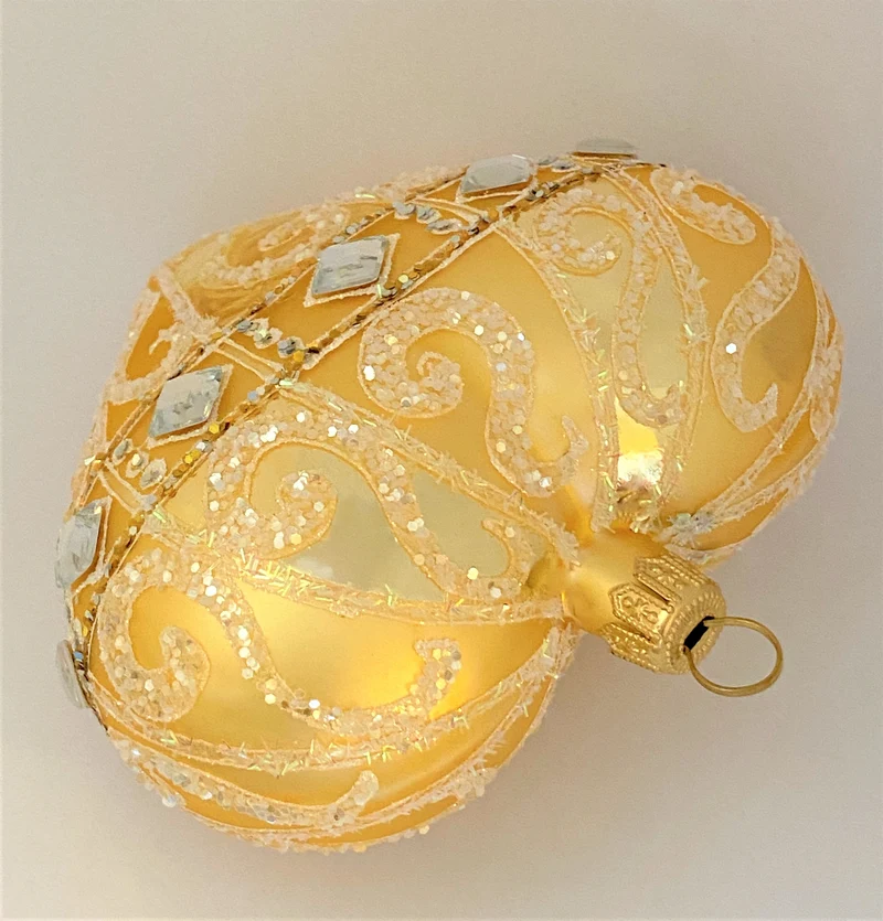 Herz Gold mit silbernen Schmucksteinen
