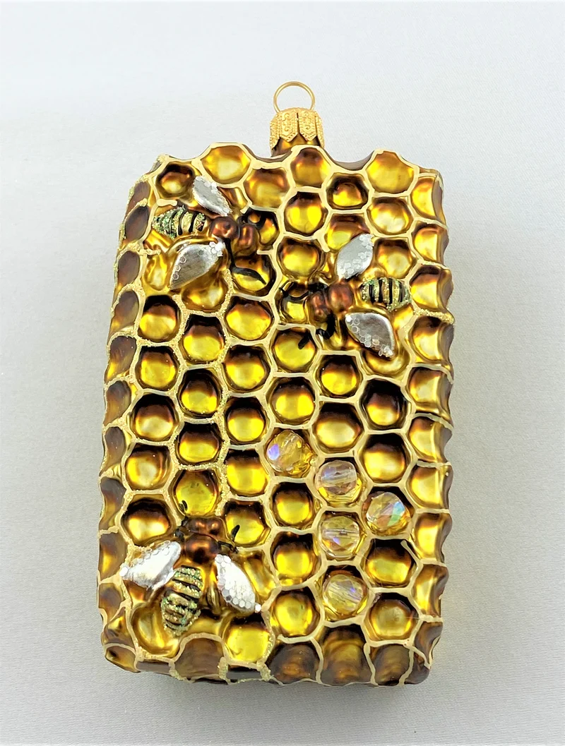 Honigwabe mit Bienen, dunkel