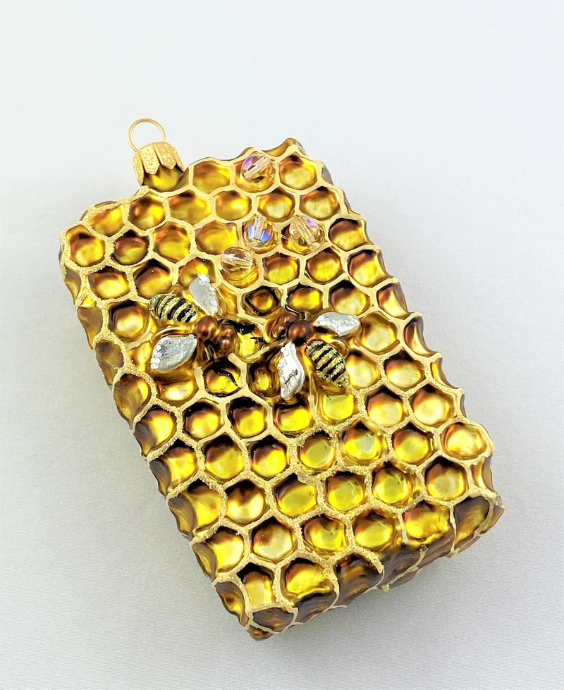 Honigwabe mit Bienen, dunkel