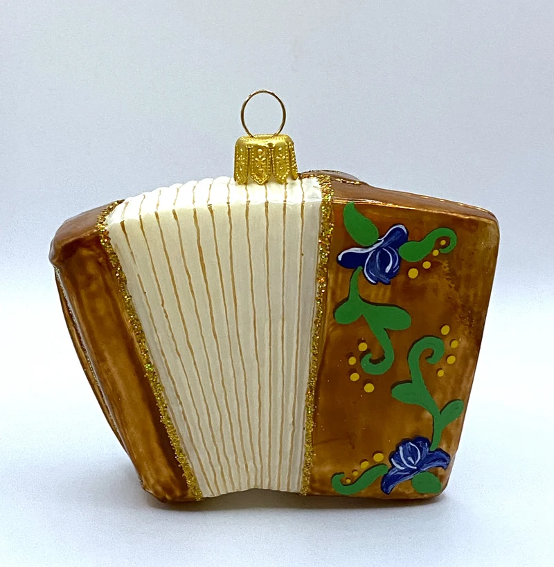 Handorgel mit Blumendekor, Akkordeon