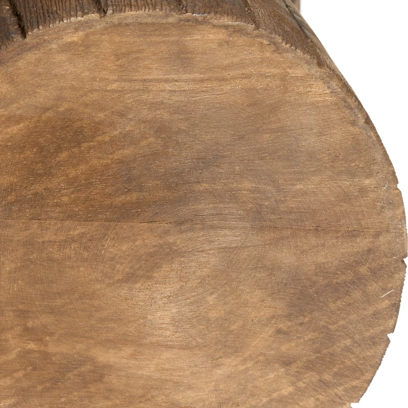 Hocker DIMARO Mangoholz dunkelbraun Ø28cm