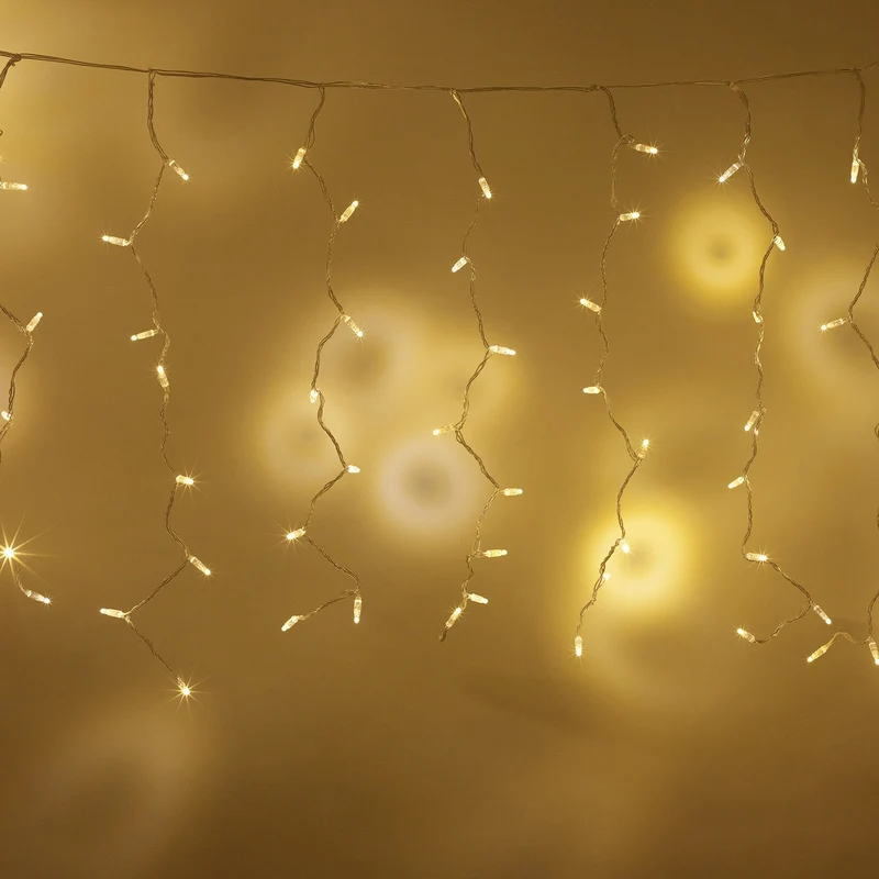 Core Connect 8m x 1m 384er LED Lichtervorhang warmweiß koppelbar transparentes Kabel