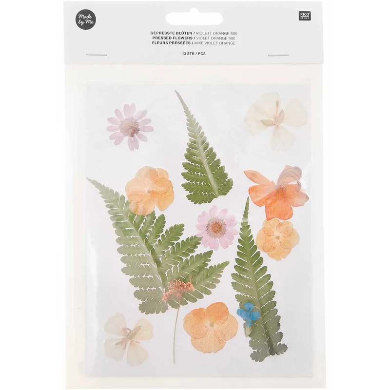 Gepresste Blüten Mix Set violett orange