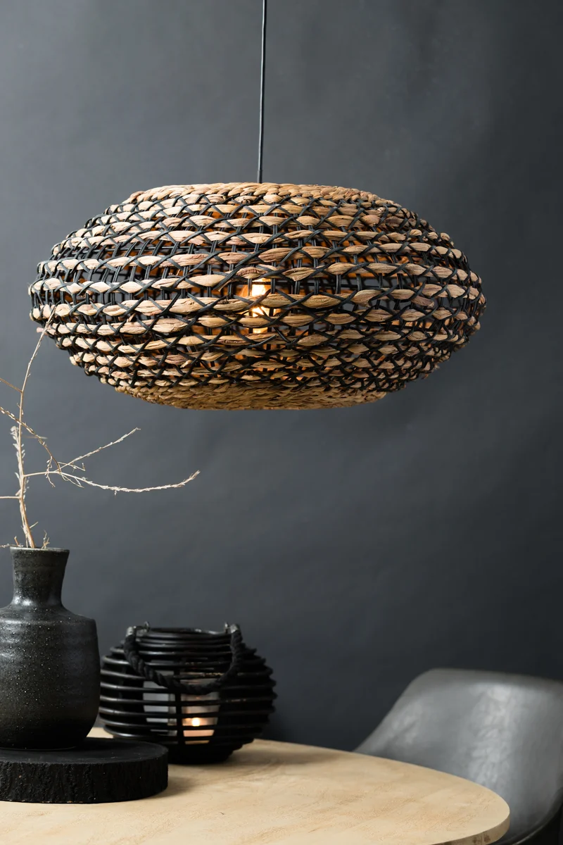 Hängeleuchte TRIPOLI Rattan naturell und schwarz Ø60x29,5 cm