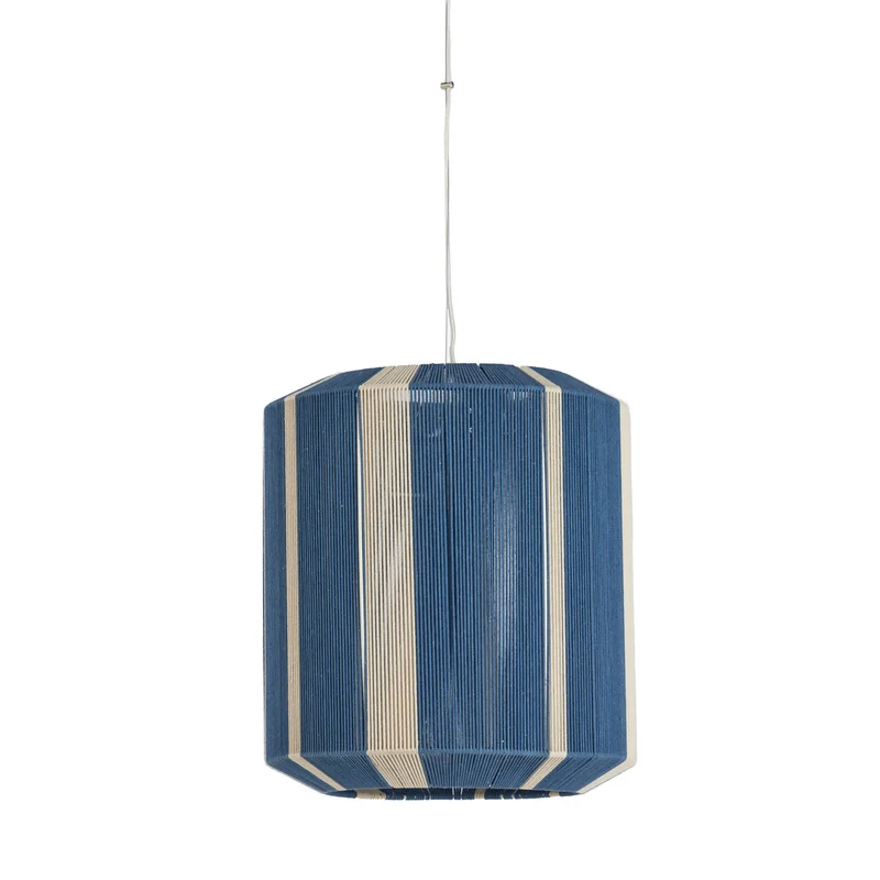 Hängeleuchte KOZANA blau/creme gestreift Ø48x55 cm