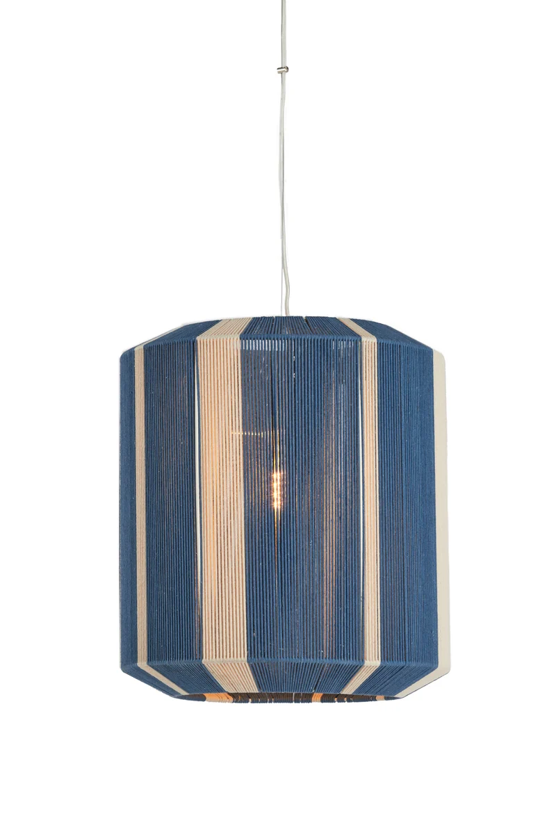 Hängeleuchte KOZANA blau/creme gestreift Ø48x55 cm
