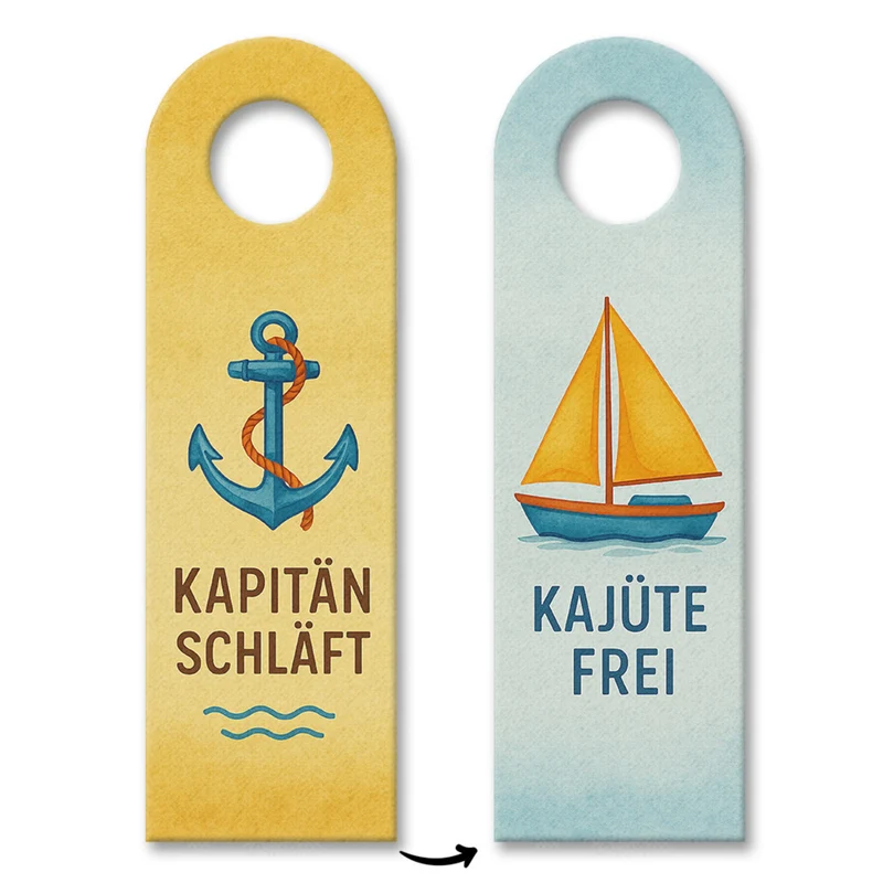 Nautisches Ankerdesign Kapitän schläft Kajüte frei Türhänger