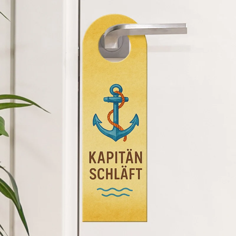 Nautisches Ankerdesign Kapitän schläft Kajüte frei Türhänger