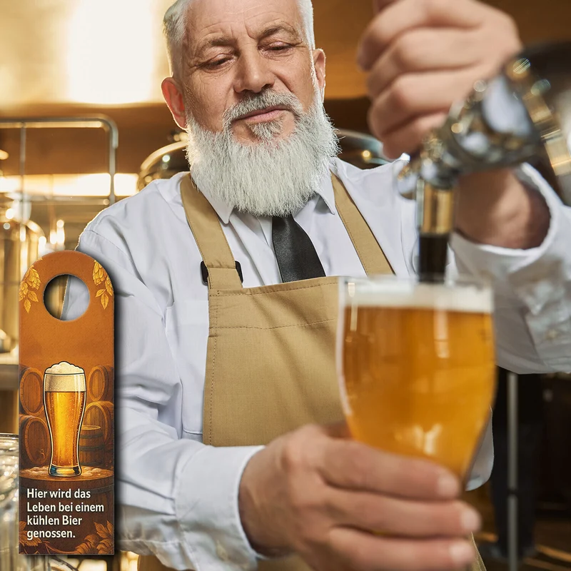 Mal kurz weg Bier holen Türhänger Vintage