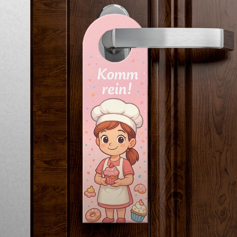 Cartoon Cupcakes Bleib draußen! Komm rein! Türhänger