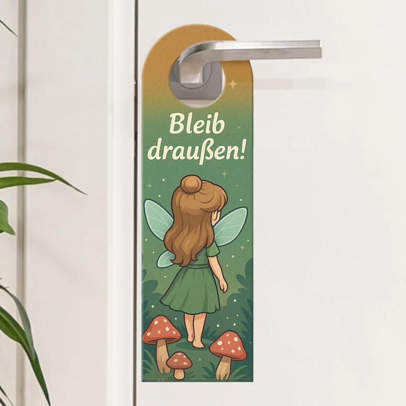 Bleib draußen! Komm rein! Fee im Wald Türhänger