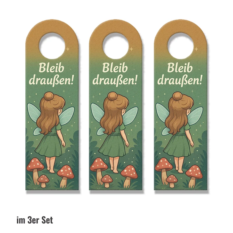 Bleib draußen! Komm rein! Fee im Wald Türhänger