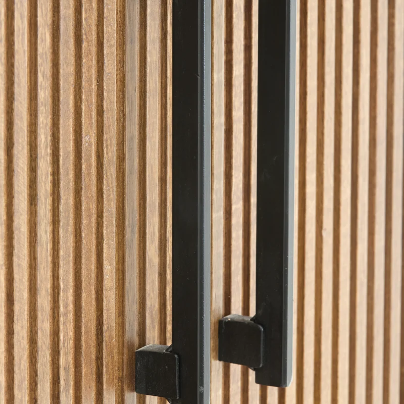 Highboard DUMOSI Mangoholz dunkelbraun 100x40x165cm